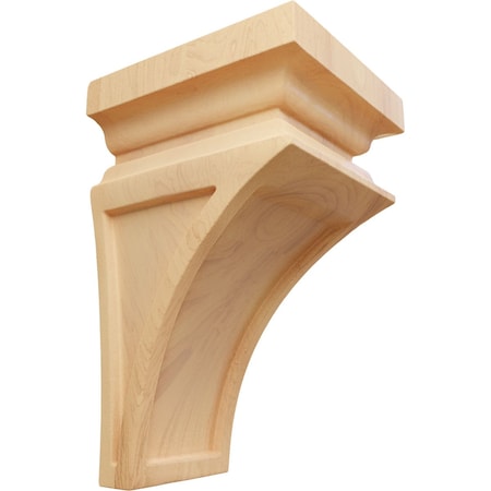 Ekena Millwork 3 1/2"W x 3 3/4"D x 6"H Mini Nevio Wood Corbel, Red Oak CORW03X03X06NERO